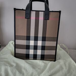 Burberry Checkered Book Tote - FLASH SALE! Approx Measurements 12 H x10 x4